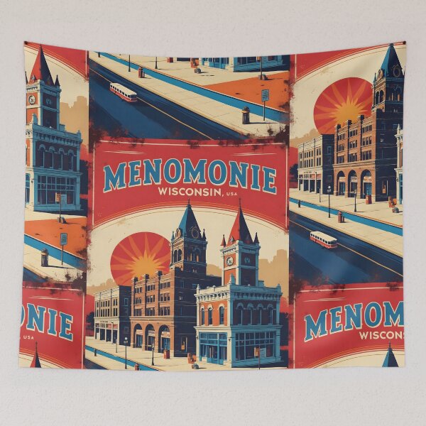 Item preview, Menomonie Wisconsin 1950s USA Vintage Travel Tourism designed and sold by TravelersGems.