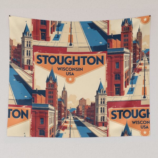 Item preview, Stoughton Wisconsin 1950s USA Vintage Travel Tourism designed and sold by TravelersGems.