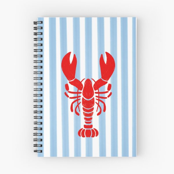 Item preview, Red Lobster on Blue Striped Background designed and sold by dudaoliveira.art.