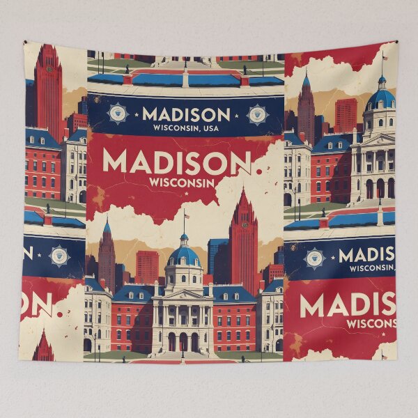 Item preview, Madison Wisconsin 1950s USA Vintage Travel Tourism designed and sold by TravelersGems.