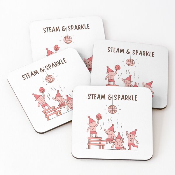 Item preview, Steam & Sparkle – Elf Sauna Party with Disco Ball Minimalist Cartoon designed and sold by NordicSmile.