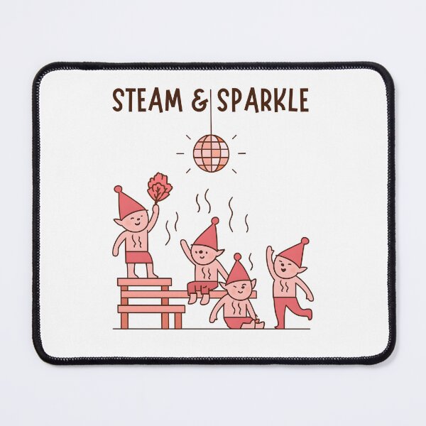 Item preview, Steam & Sparkle – Elf Sauna Party with Disco Ball Minimalist Cartoon designed and sold by NordicSmile.