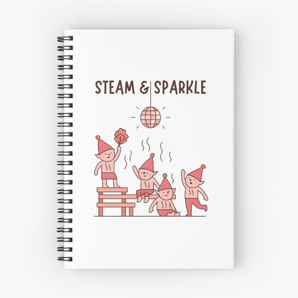 Item preview, Steam & Sparkle – Elf Sauna Party with Disco Ball Minimalist Cartoon designed and sold by NordicSmile.