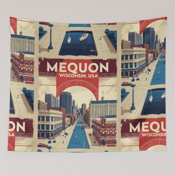 Item preview, Mequon Wisconsin 1950s USA Vintage Travel Tourism designed and sold by TravelersGems.