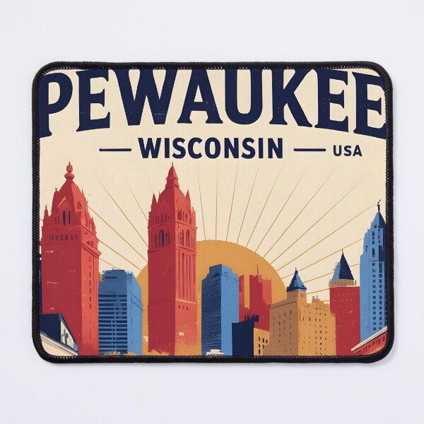 Item preview, Pewaukee Wisconsin 1950s USA Vintage Travel Tourism designed and sold by TravelersGems.
