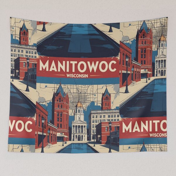Item preview, Manitowoc Wisconsin 1950s USA Vintage Travel Tourism designed and sold by TravelersGems.