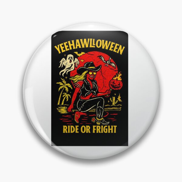 Item preview, Ride or Fright – Halloween Western Poster– County Cowgirl music Lover – Halloween Classic T-Shirt designed and sold by inkfluenceart.