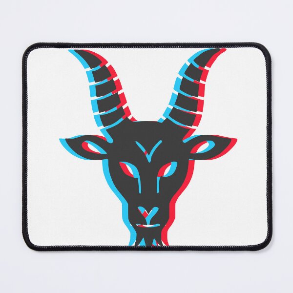 Item preview, 3D Glitch Goat Head – Occult Minimalist Gothic Design designed and sold by HexedHibiscus.