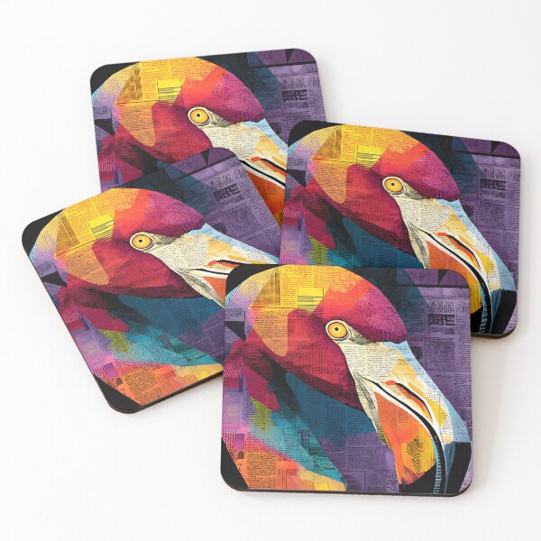 Item preview, Awaken the Flamingos - Bold Wildlife Artwork with Striking Shapes and Colors designed and sold by OlfactoART Studio.
