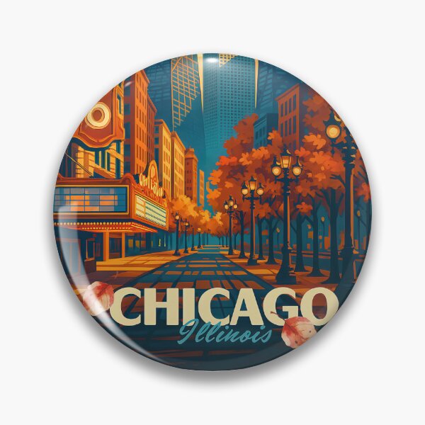 Artikelvorschau, Greetings from CHICAGO - ILINOIS - USA Retro Autumn Dreams entworfen und verkauft von Earth Celebration Designs.