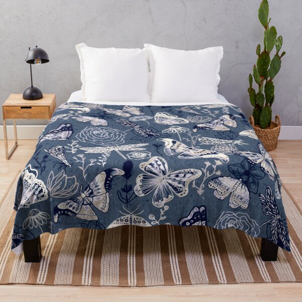 Item preview, Dragonflies, Butterflies, Moths and Floral Design on Navy designed and sold by TigaTiga.