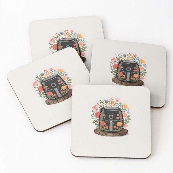 Item preview, Floral Air Fryer – Black Appliance with Flowers designed and sold by EmeraldeaArt.