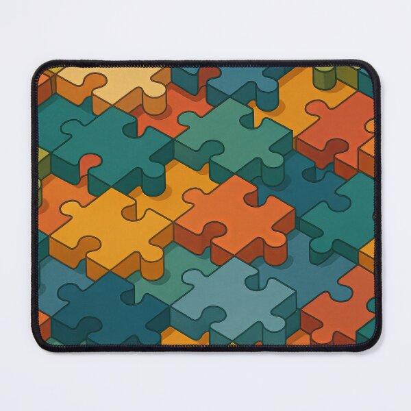 Item preview, Colourful Overlapping Puzzle Piece Pattern designed and sold by ArtComixHaven.