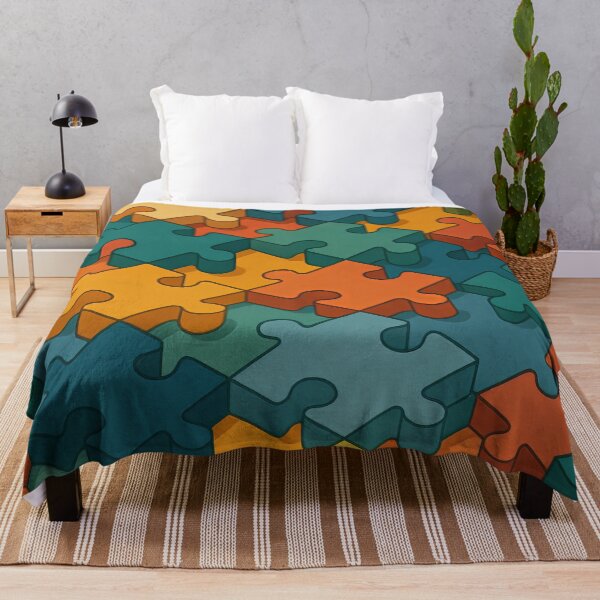 Item preview, Colourful Overlapping Puzzle Piece Pattern designed and sold by ArtComixHaven.