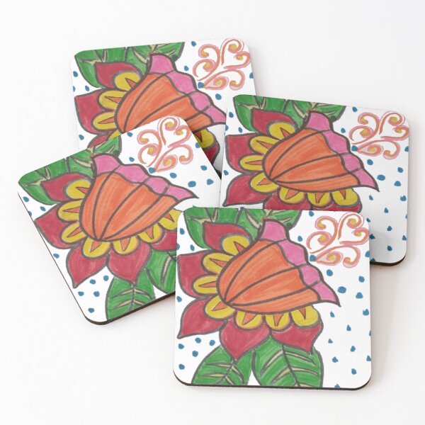 Item preview, Vibrant Abstract Flower & Leaf Design designed and sold by BulletKitty82.