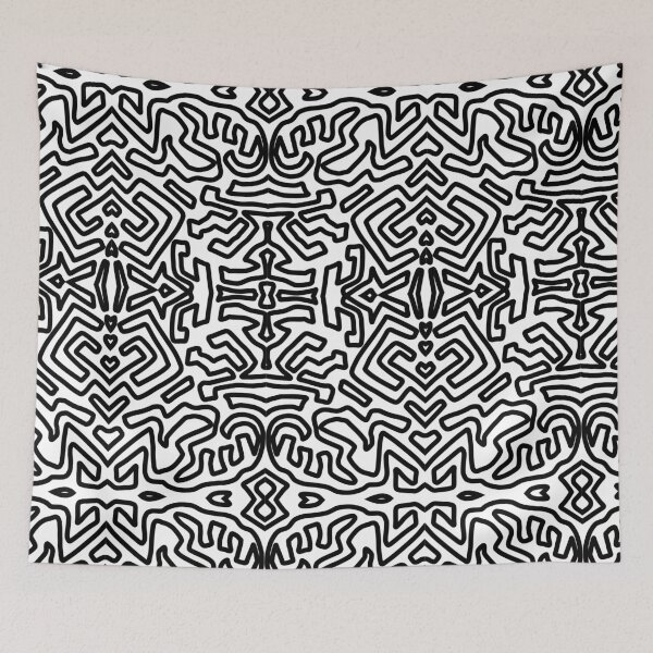 Item preview, Modern Abstract Doodle Black and White designed and sold by Leufia.