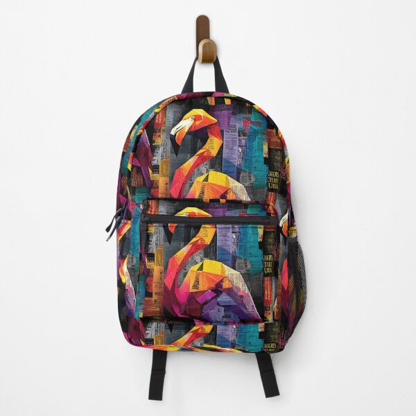 Item preview, Champion the Flamingos - Dynamic Colorful Artwork with Layered Mixed Media designed and sold by OlfactoART Studio.
