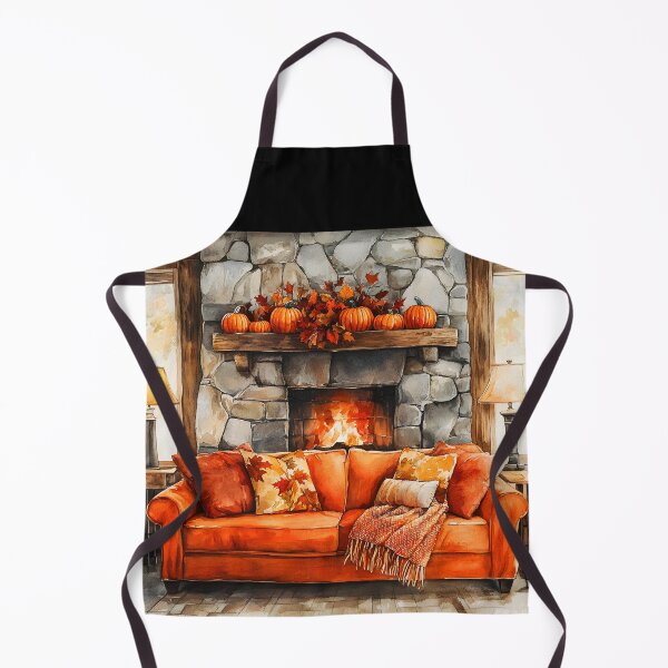 Item preview, Cozy Autumn Living Room – Watercolor Fireplace Scene designed and sold by EmeraldeaArt.