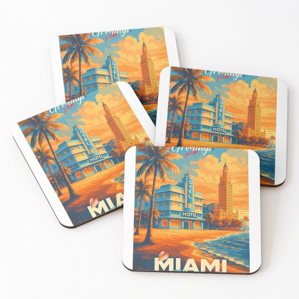 Item preview, Greetings from MIAMI - FLORIDA - USA Retro Autumn Dreams designed and sold by Earth Celebration Designs.
