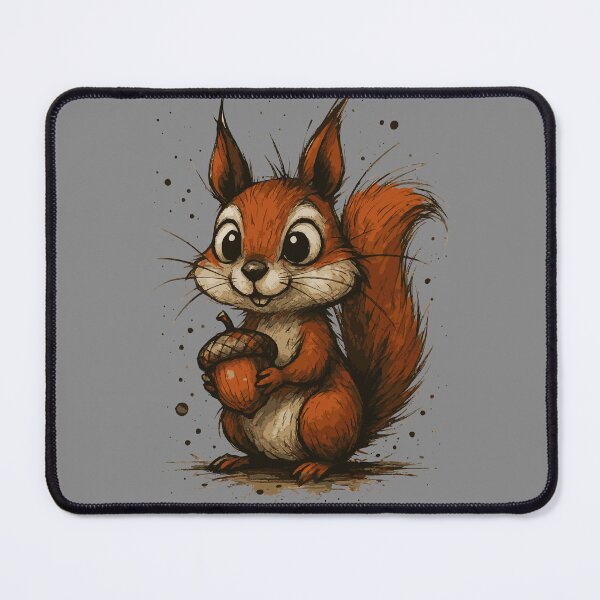 Item preview, Cute Squirrel with Acorn – Funny Cartoon Sketch designed and sold by Pixel-Up.