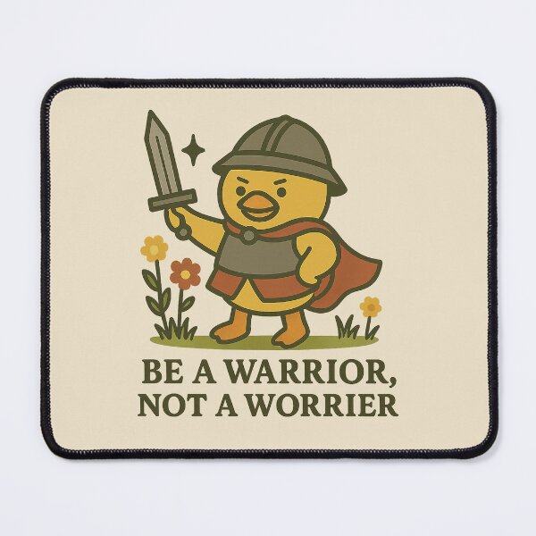 Item preview, Cute Warrior Duck – Be a Warrior Not a Worrier Funny Motivational Design designed and sold by Florarts.