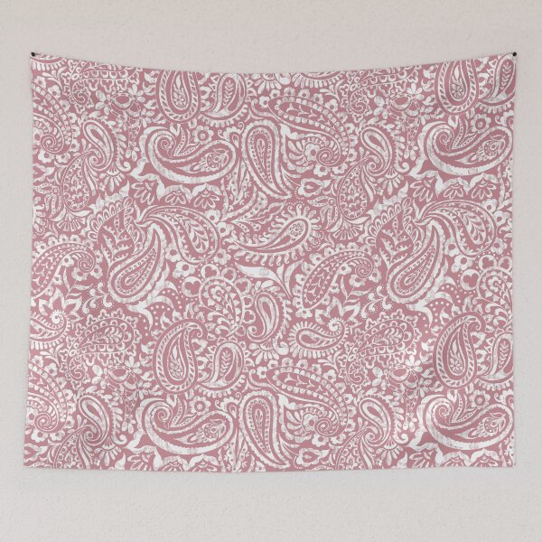 Item preview, Tear Drop Paisley-Dull Old Rose Tonal Grunge Effect Vice Versa designed and sold by Fabricatemyart.