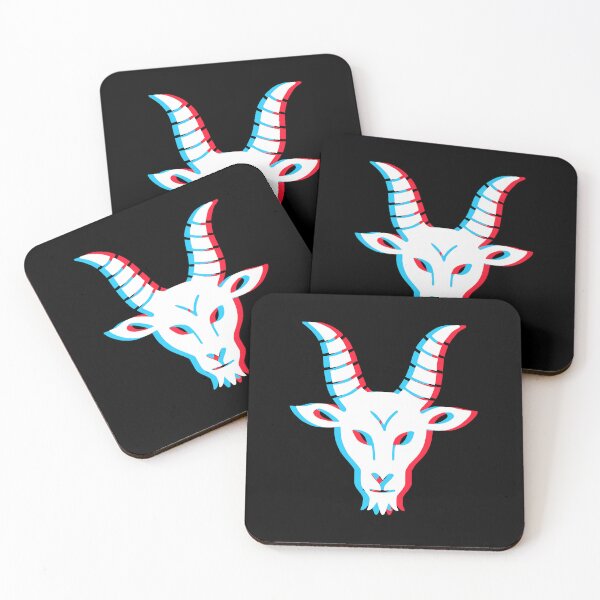 Item preview, White Goat Head – 3D Glitch Occult Gothic Symbol designed and sold by HexedHibiscus.