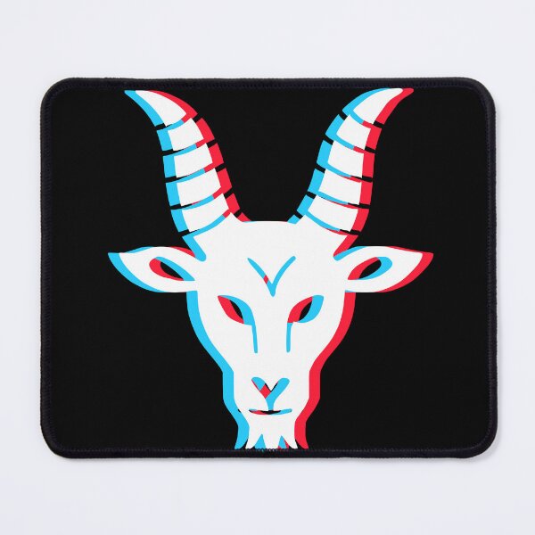 Item preview, White Goat Head – 3D Glitch Occult Gothic Symbol designed and sold by HexedHibiscus.