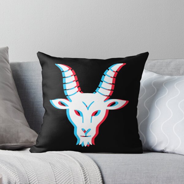 Item preview, White Goat Head – 3D Glitch Occult Gothic Symbol designed and sold by HexedHibiscus.