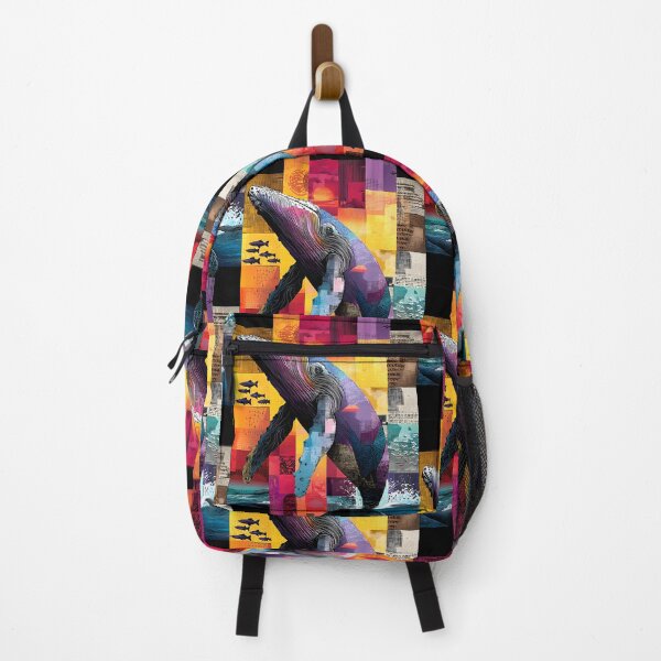 Item preview, Guardians of the Ocean - Vibrant Whale Leaping Amid Dynamic Colors designed and sold by OlfactoART Studio.