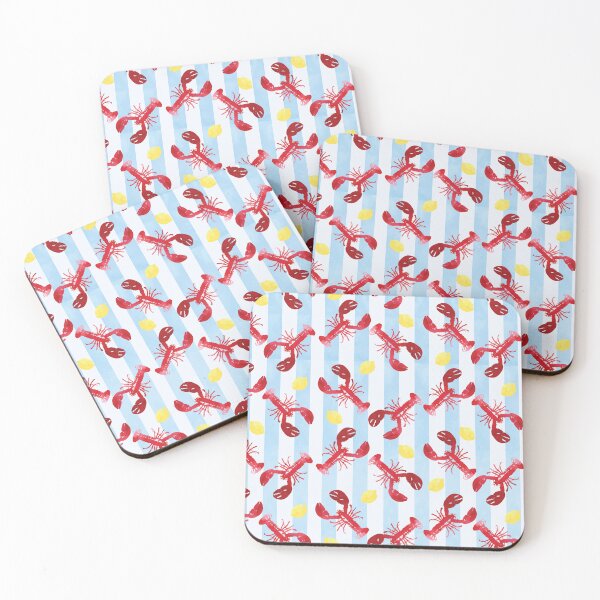 Item preview, Beachy Stripes with Lobsters & Lemons designed and sold by Brianaidesigns.