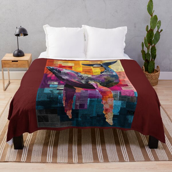 Item preview, Song of the Ocean Giants - Vibrant Whale Portrait with Dynamic Colors and Patterns designed and sold by OlfactoART Studio.
