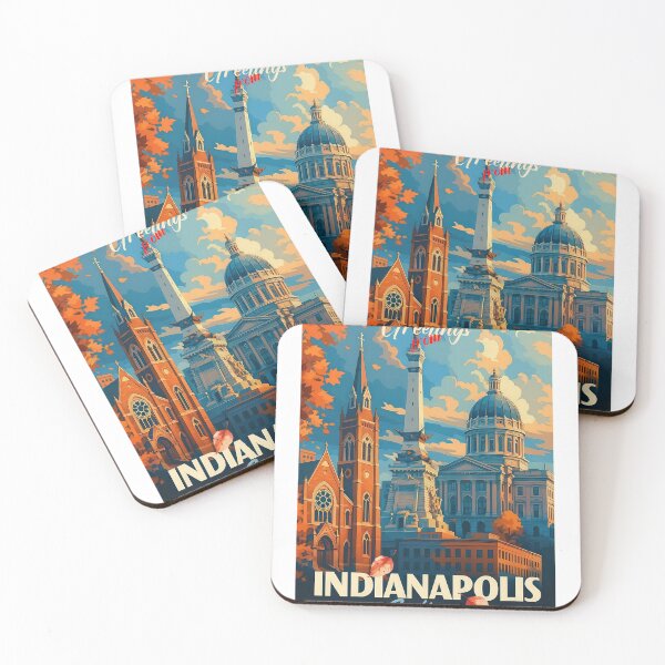 Item preview, Greetings from INDIANAPOLIS - INDIANA - USA Retro Autumn Dreams designed and sold by Earth Celebration Designs.