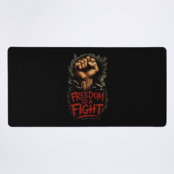 Item preview, Freedom Is a Fight – Powerful Resistance Fist Breaking Chains designed and sold by Psycho-Crazy.