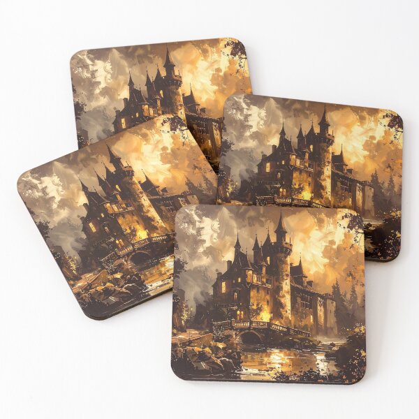 Item preview, Castle, sunset, urbex, digital art, oil painting, sinister designed and sold by Armajay.