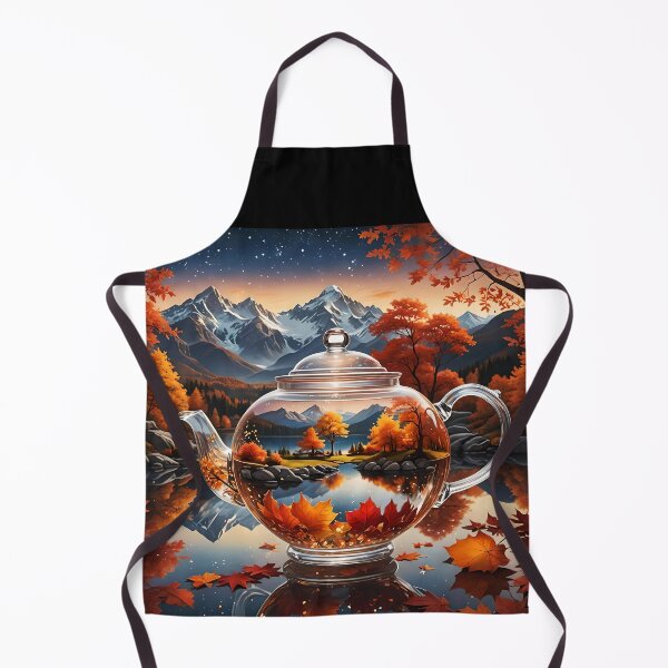 Item preview, Autumn Reflections – Glass Teapot by the River designed and sold by EmeraldeaArt.