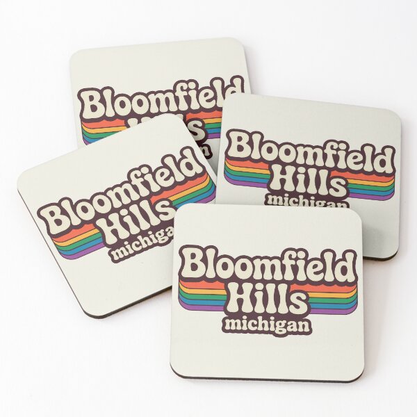 Item preview, Bloomfield Hills Michigan 70s Retro Rainbow designed and sold by TheOldMittenIllustrated.
