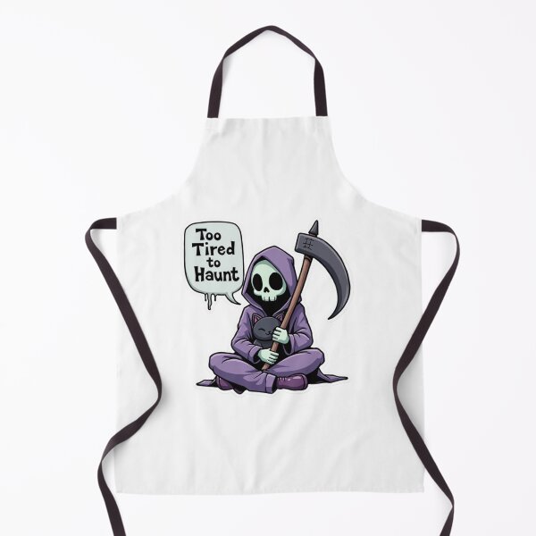 Item preview, Too Tired to Haunt - Grim Reaper with Cat designed and sold by driftwellstudio.