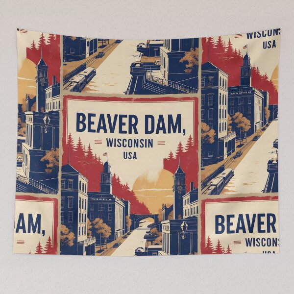 Item preview, Beaver Dam Wisconsin 1950s USA Vintage Travel Tourism designed and sold by TravelersGems.