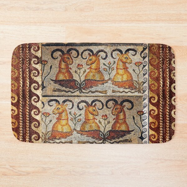 Item preview,  CAPRICORNS WITH FLOWERS ANCIENT ROMAN MOSAIC  designed and sold by BulganLumini.