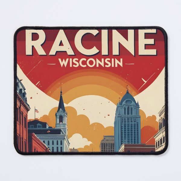 Item preview, Racine Wisconsin 1950s USA Vintage Travel Tourism designed and sold by TravelersGems.