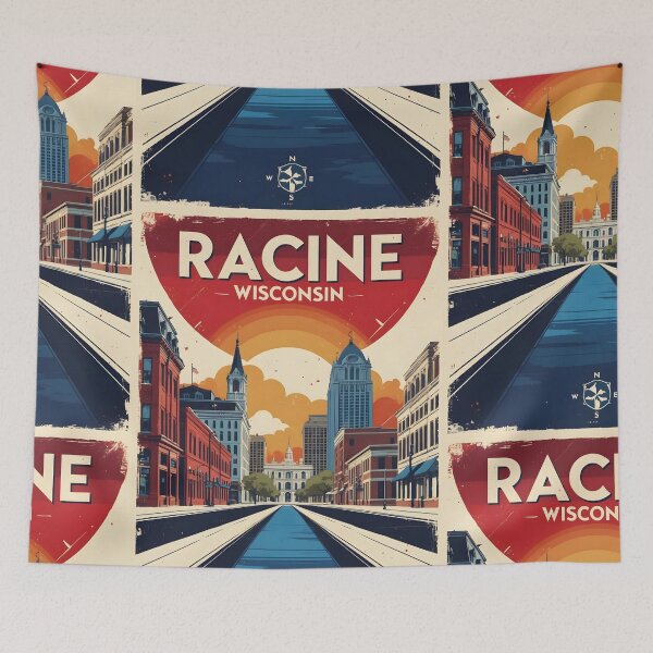 Item preview, Racine Wisconsin 1950s USA Vintage Travel Tourism designed and sold by TravelersGems.