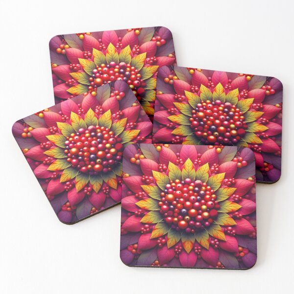 Item preview, Autumn Mandala – Magical Leaves and Red Berries designed and sold by EmeraldeaDesign.