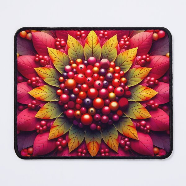 Item preview, Autumn Mandala – Magical Leaves and Red Berries designed and sold by EmeraldeaDesign.