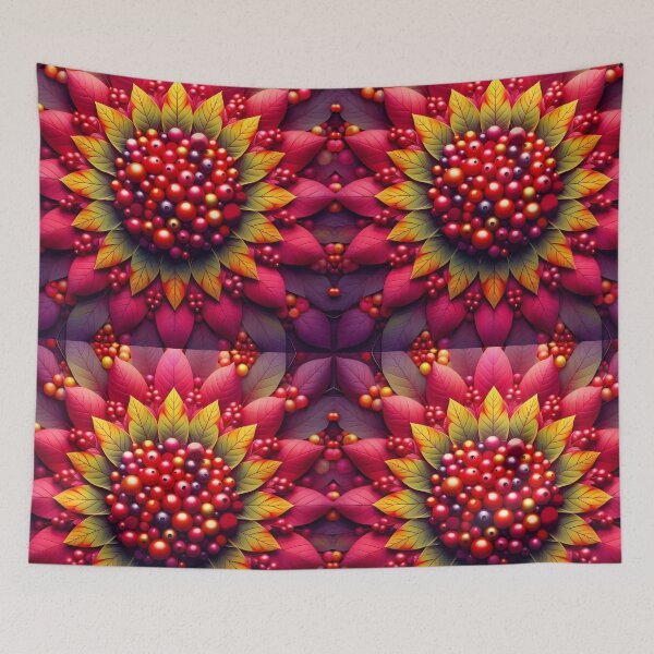Item preview, Autumn Mandala – Magical Leaves and Red Berries designed and sold by EmeraldeaDesign.
