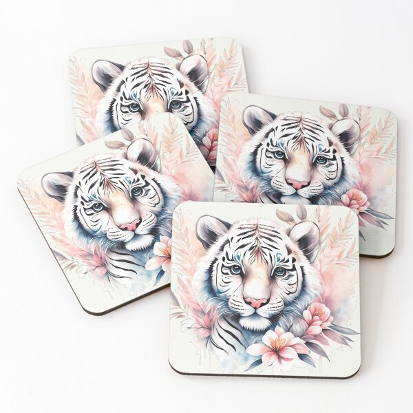 Item preview, Wild Beauty – Majestic Tiger Surrounded by Flowers Artistic Nature Design designed and sold by Print Nest.