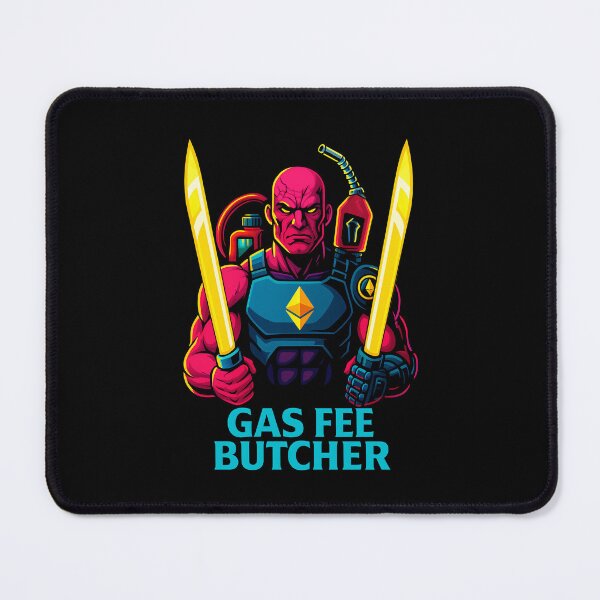 Item preview, Gas Fee Butcher - Ethereum slayer with double swords | Crypto Design designed and sold by BitCrop.