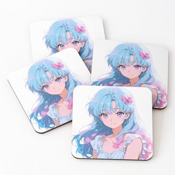 Item preview, Cute Anime Girl with Pastel Hair and Bow designed and sold by LunattaStore.