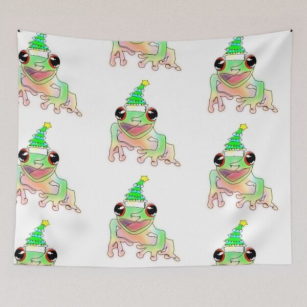 Item preview, Frog Wearing a Christmas Tree Hat – animalzinhats designed and sold by Ashley’sAnimalz.