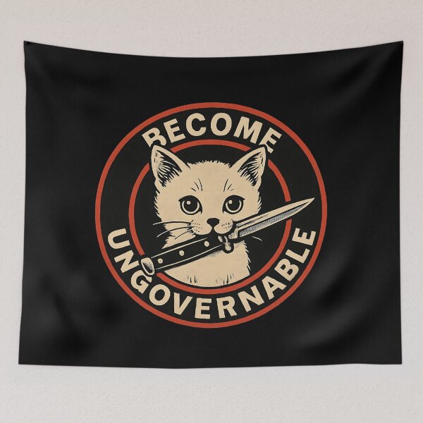 Item preview, Anarchist Cat with Switchblade Art designed and sold by zptees.